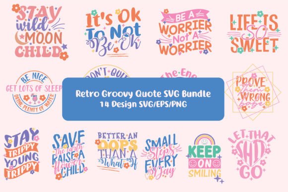 Retro Groovy Quote PNG Bundle Review for Real Embroidery Projects